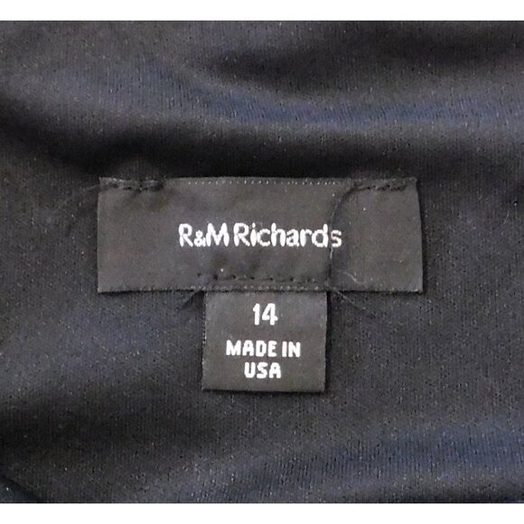 R&M Richards Black Beaded Formal Dress & Jacket Set Size 14 Elegant - Picture 12 of 14